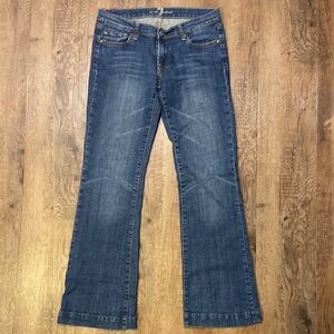 7 For All Mankind Women’s Boot Cut Jeans Rhinestone Back Pockets